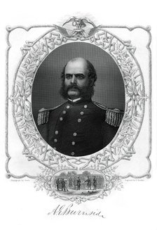 Ambrose Burnside, Union Army general in the American Civil War, 1862-1867.Artist: G Stodart