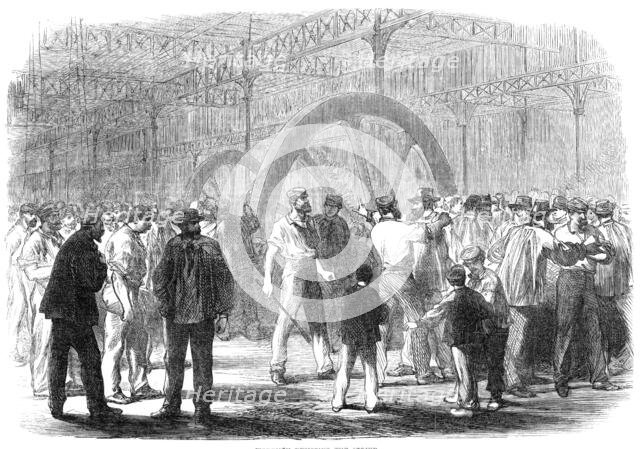 The Strike at the Creuzot Ironworks: workmen resisting the strike, 1870. Creator: Unknown.
