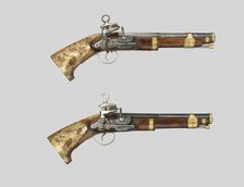 Pair of Miquelet Pistols, Ripoll, 1760/80. Creator: Unknown.