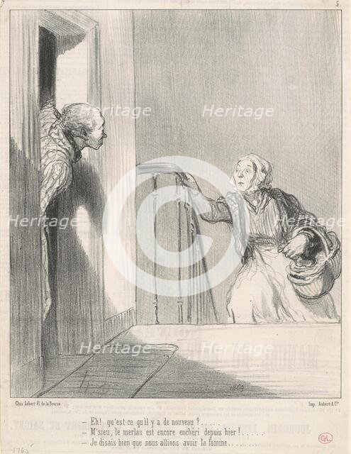 Eh! Qu'est-ce qu'il y a de nouveau? ..., 19th century. Creator: Honore Daumier.