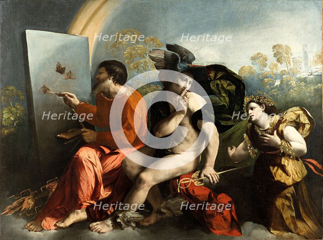 Jupiter, Mercury and the Virtue (Jupiter Painting Butterflies). Artist: Dossi, Dosso (ca. 1486-1542)