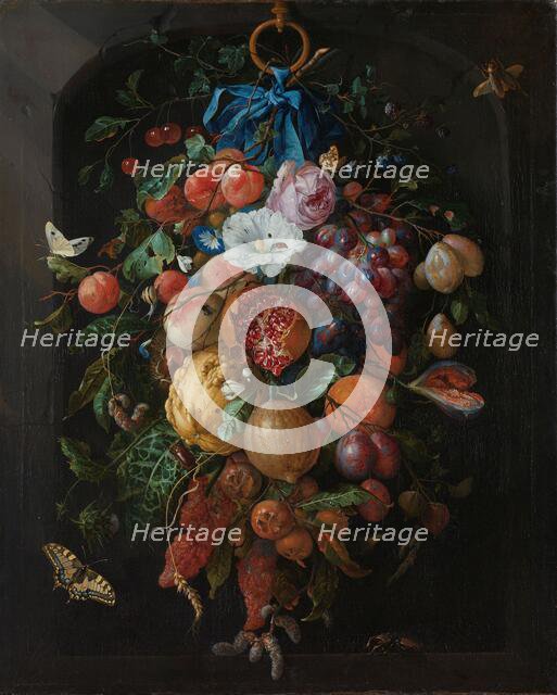 Festoon of Fruit and Flowers, 1660-1670. Creator: Jan Davidsz de Heem.