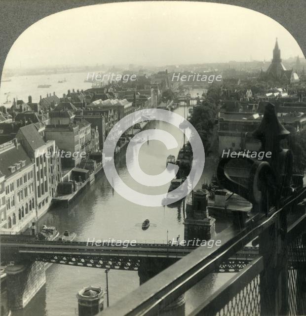 'Rotterdam, Netherlands - Southwest from the Witte House, Showing the River and Parallel Canal', c19 Creator: Unknown.