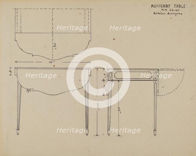 Table, c. 1936. Creator: Nicholas Acampora.
