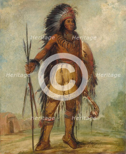 A-wun-ne-wa-be, Bird of Thunder, 1845. Creator: George Catlin.