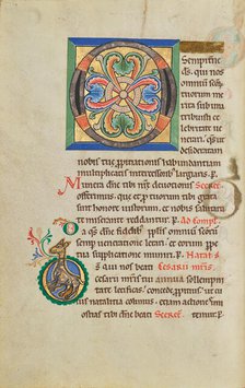 Decorated Initial O; Inhabited Initial D; Stammheim Missal, probably 1170s. Creator: Unknown.