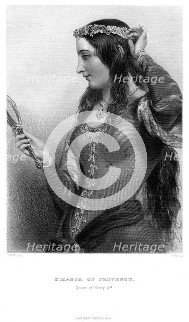 Eleanor of Provence (c1223-1291), Queen consort of King Henry III, 19th century.Artist: B Eyles