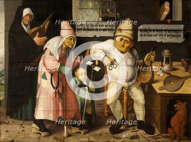 The bellows mender (After Hieronymus Bosch), c. 1550. Creator: Massys, Cornelis (1510-1556).