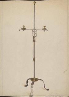 Iron and Brass Candlestand, 1935/1942. Creator: Francis Borelli.