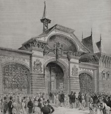 Facade of the Swiss section at the Palace of the Champ de Mars, Paris Exposition, 1878. Creator: Unknown.