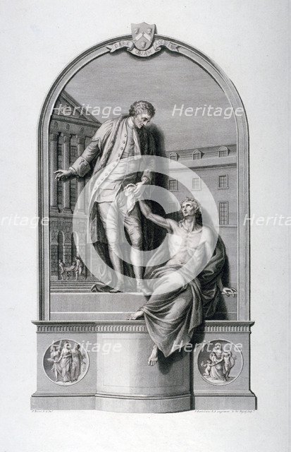 Monument to Thomas Guy at Guy's Hospital, Southwark, London, c1784.           Artist: Francesco Bartolozzi