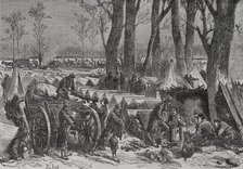 Franco-Prussian War (1870-1871): Bivouac of General Ducrot's troops in the woods of Vincennes, 1871. Creator: Auguste Trichon.