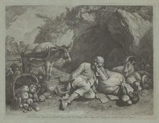 Old Man Leaning against a Sack, probably after 1767. Creator: Francesco Londonio.