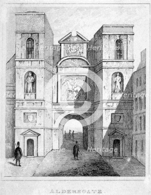 Aldersgate, City of London, 1800.                     Artist: Anon