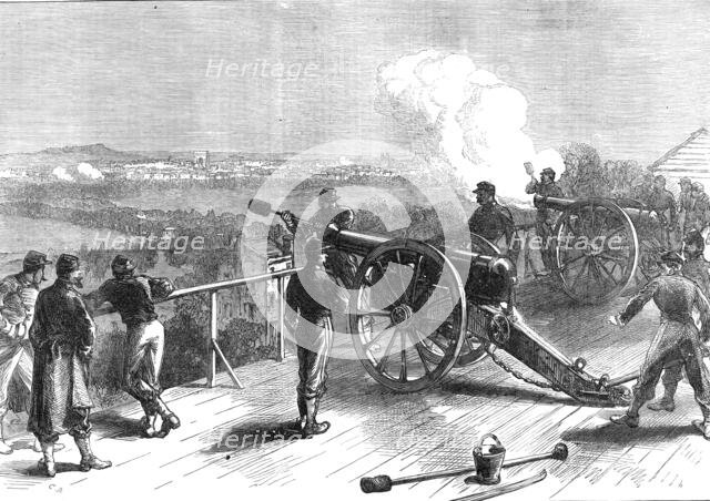 The Civil War in France: Fort Valérien firing at Paris, 1871. Creator: C. R..