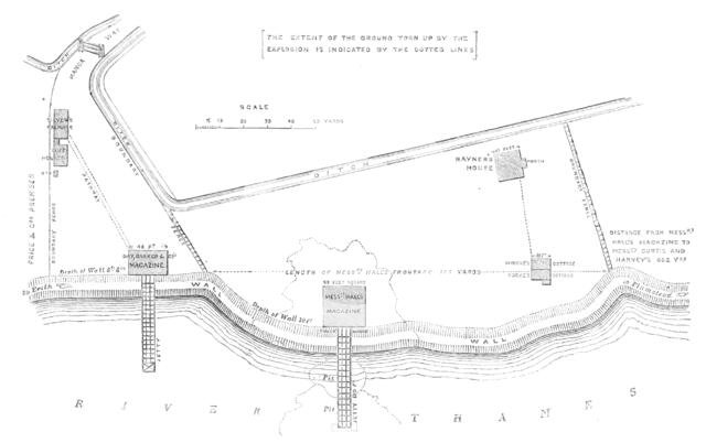 The late gunpowder explosion: site of the powder-magazines at Belvedere, in the Erith Marshes, 1864. Creator: Unknown.