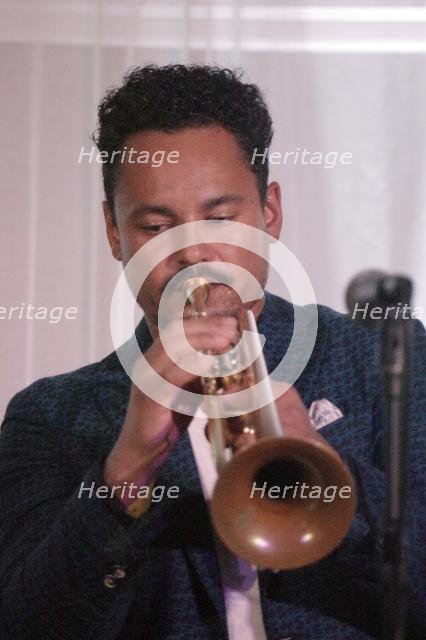 Jay Phelps, Xhosa Cole Quartet, Watermill Jazz Club, Dorking, Surrey, 21 Jan 2020. Creator: Brian O'Connor.