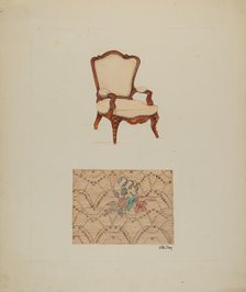 Chair and Tapestry, 1940. Creator: Edith Olney.