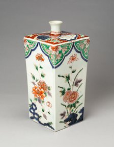 Hizen ware Quadrangular Vase in Imari Style, 18th century. Creator: Unknown.