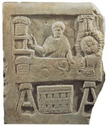 Funeral stele depicting a vegetable vendor, c150-200. Creator: Unknown.