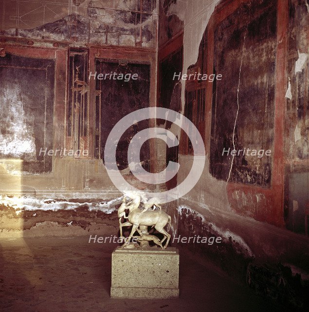 House of the Stags, Herculaneum, Italy; interior of the Roman villa. Artist: Unknown