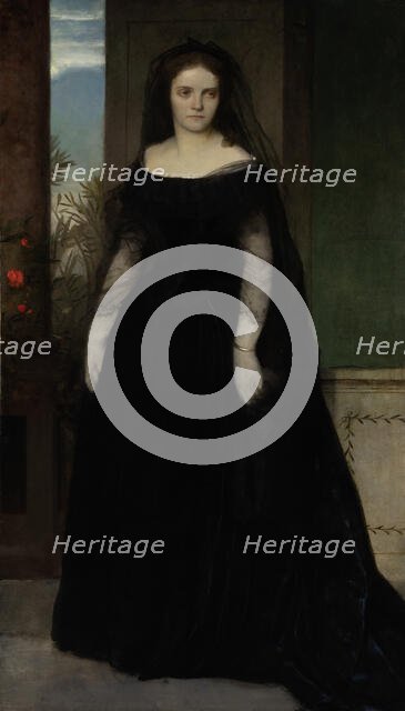 Portrait of the Actress Fanny Janauschek, 1861. Creator: Arnold Bocklin.