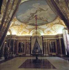 Detail of the Hall of Mirrors at the Royal Palace of La Granja de San Ildefonso. It should be not…