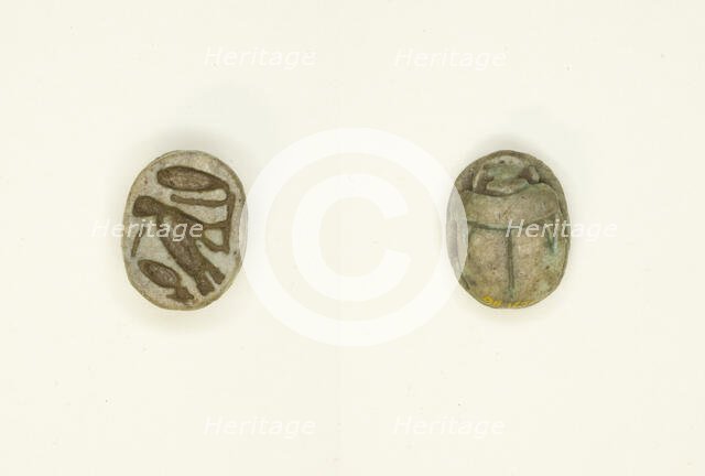 Scarab: Cobra, m-owl, and sign (“sDm” ?), Egypt, New Kingdom-Late Period, Dynasties 18-30... Creator: Unknown.