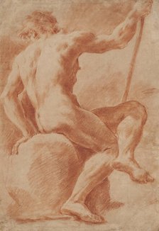 Seated Male Nude, c1770. Creator: Ubaldo Gandolfi.