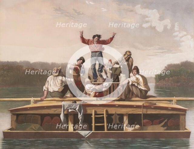 The Jolly Flat Boat Men, 1847. Creator: Thomas Doney.
