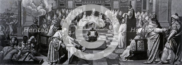 First Council of Nicaea, held in 325 under the pontificate of Pope Sylvester I and the reign of C…
