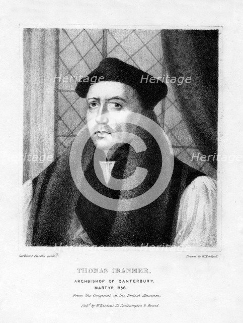 Thomas Cranmer, protestant Archbishop of Canterbury, (19th century). Artist: W Rintoul