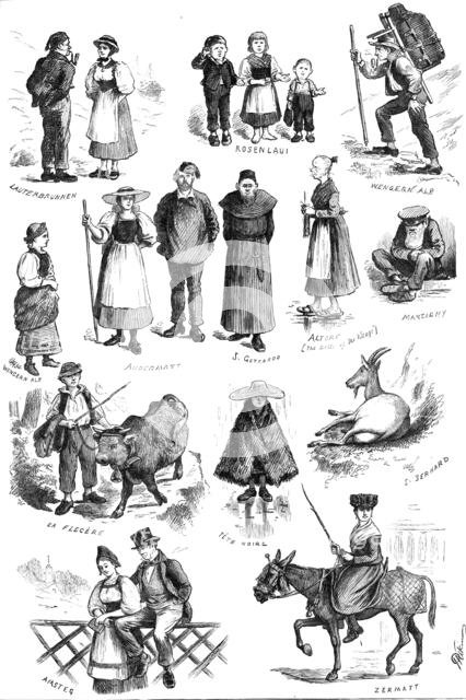 Notes of a Tourist: Swiss folk, 1883. Creator: Unknown.