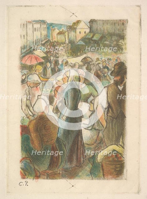 The Market at Gisors: Rue Cappeville, 1894-95. Creator: Camille Pissarro.