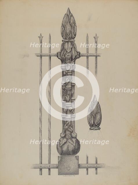 Standard from Iron Fence, 1937. Creator: Austin L. Davison.