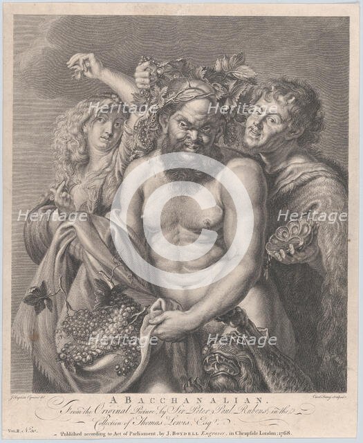 Bacchus accompanied by a Bacchante and a faun, 1768. Creators: Carlo Faucci, Giovanni Battista Cipriani.