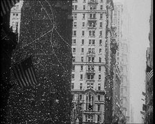 Building with American Flags in the Foreground, 1933. Creator: British Pathe Ltd.