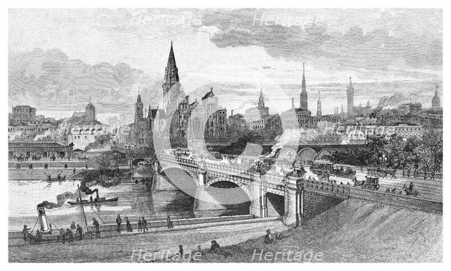 Princes Bridge, Melbourne, Victoria, Australia, 1886. Artist: Unknown