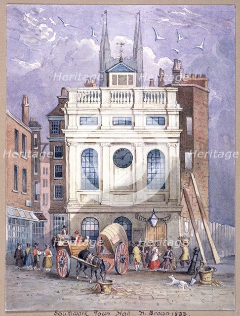 Borough High Street, Southwark, London, 1833. Artist: H Brown