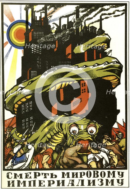 'Death to World Imperialism', poster, 1919.  Artist: Dmitriy Stakhievich Moor