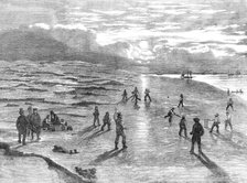 Cricket Match upon the Goodwin Sands, 1854. Creator: Unknown.