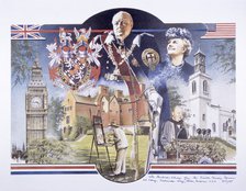Images relating to Winston Churchill Memorial Library, St Mary Aldermanbury, London, 1989. Artist: Anon