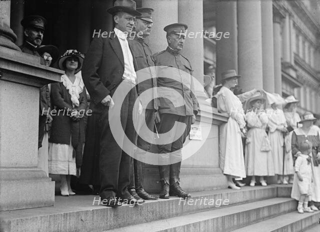 American University Training Camp - Secretary Baker And General T.H. Bliss Greeting Students, 1917. Creator: Harris & Ewing.