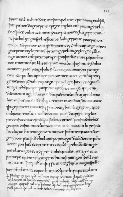 Page from Aelfric's first book of homilies, 990. Creator: Unknown.