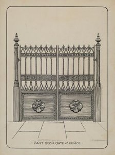 Cast Iron Gate, c. 1936. Creator: Lucien Verbeke.