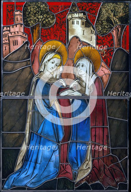 Stained Glass Panel with the Visitation, German, 1444. Creator: Unknown.