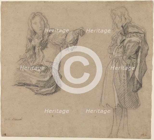 Two Men in Elaborate Costumes, c. 1680. Creator: Carlo Maratti.