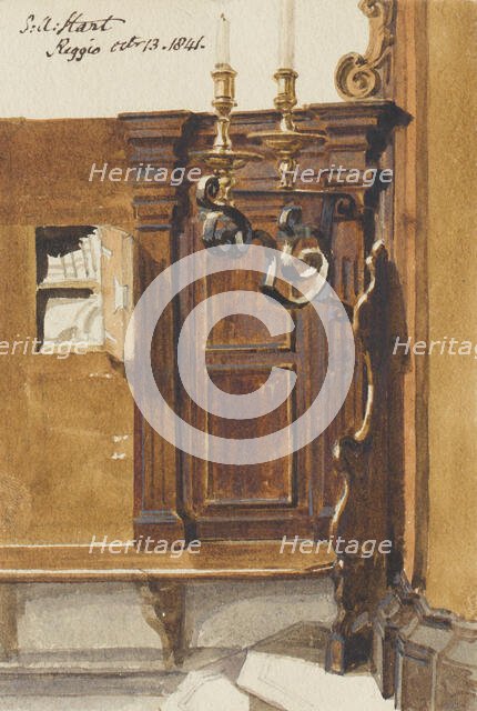 Interior at Reggio, Italy, October 13, 1841. Creator: Solomon Alexander Hart.