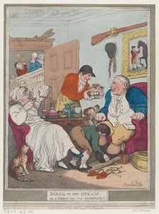 Diana in the Straw, or A Treat for Quornites, January 1, 1804., January 1, 1804. Creator: Thomas Rowlandson.