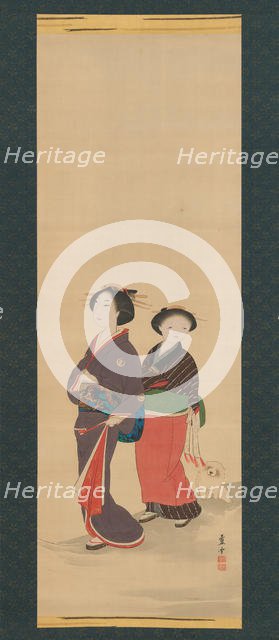 Two Women and a Puppy, before 1785. Creator: Nagasawa Rosetsu.